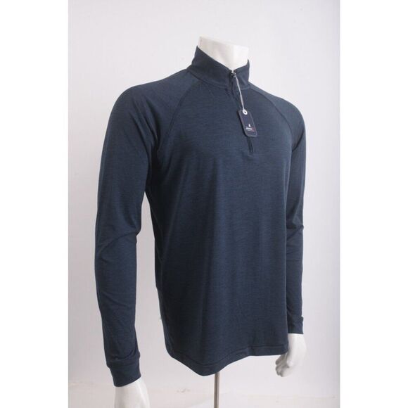 Johnnie-O Mens Freeborne Shirt Top Size S Blue Half Zip Pullover Stretchy NWT - Picture 2 of 6